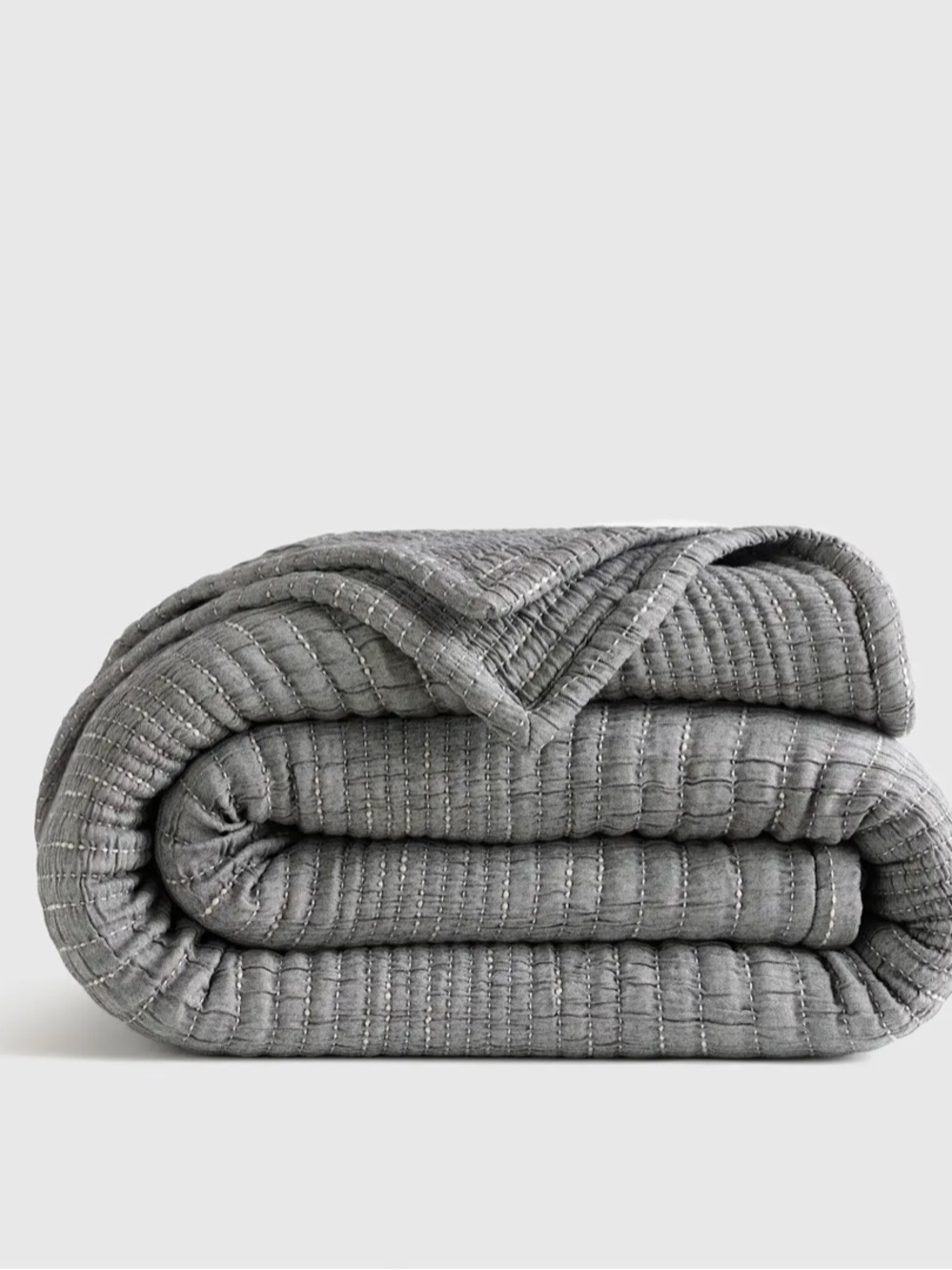 Organic Cotton Channel Stitch Coverlet 
Cal King/ King #251